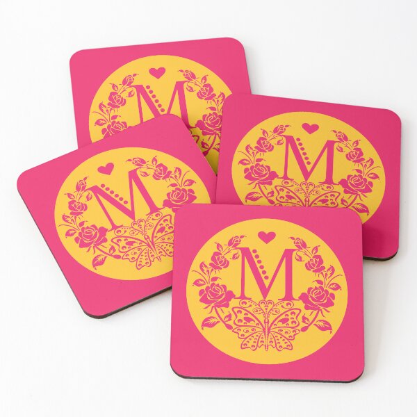 Item preview, Roses, Heart and Butterfly Monogram M designed and sold by ClownFishArts.