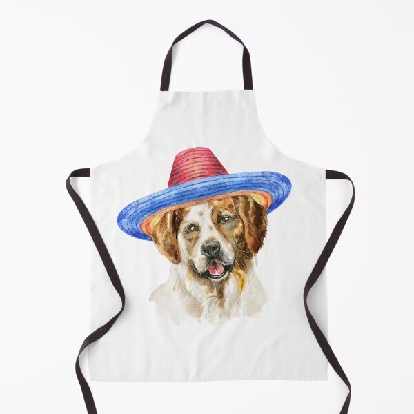 Item preview, Watercolor portrait of tricolor dog in Mexican hat designed and sold by deepakrode7.