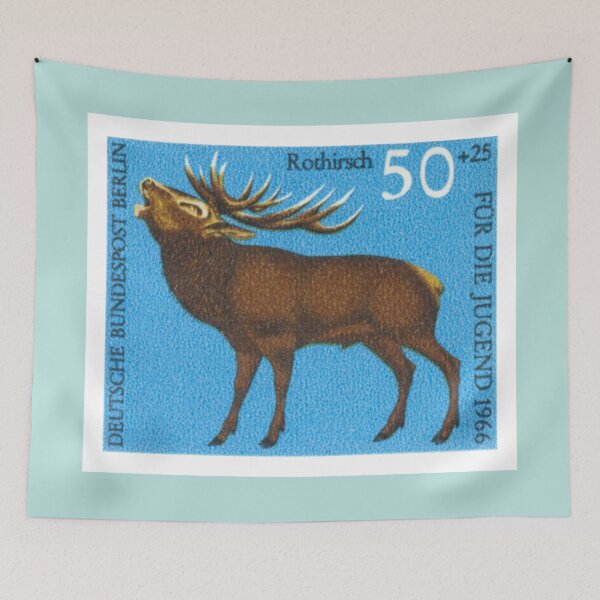 Item preview, Stamp collecting vintage retro 1966 Germany DDR deer hunting postage stamp designed and sold by cutestamps.