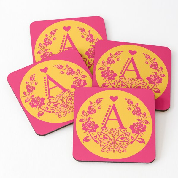 Item preview, Roses, Heart and Butterfly Monogram A designed and sold by ClownFishArts.