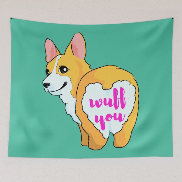 Item preview, Thicc Cute Butt Corgi Says Wuff You designed and sold by Cawaiico.