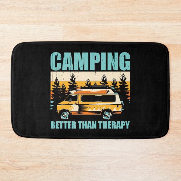 Item preview, Camping is better than therapy vintage sunset designed and sold by Happy Puppy Print On Demand.