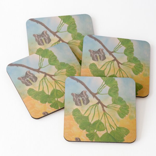 Item preview, Gyngko Branch with Silk Moths designed and sold by Diana Robbins.
