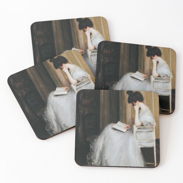 Item preview, Mujer leyendo - Jacques-Émile Blanche (Woman in Ballgown Reading Her Novel) designed and sold by apopofbeauty.