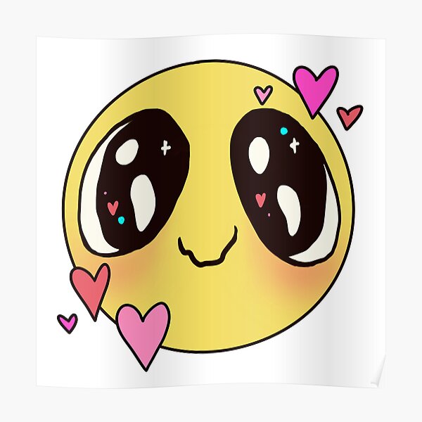 Cute Love Heart Eyes Emoji Poster For Sale By Adeoc Redbubble 6681