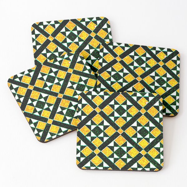 Item preview, Green and Gold Checkered and White and Green Triangular Textile Middle-Age Pattern designed and sold by RyanCaudell.