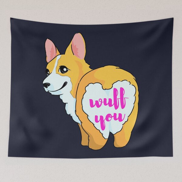 Item preview, Thicc Cute Butt Corgi Says Wuff You with Numbers designed and sold by Cawaiico.