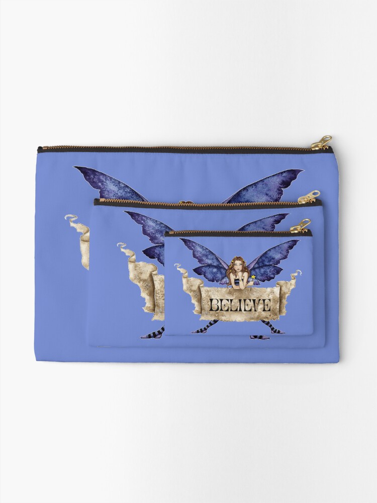 Thumbnail 2 of 4, Zipper Pouch, Believe II designed and sold by AmyBrownArt.