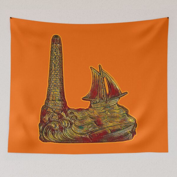 Item preview, Lighthouse and small sailboat designed and sold by MarieClaude1954.
