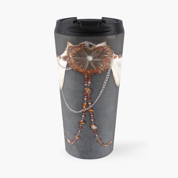 Female-Feathers-Bones-Neckclace Travel Coffee Mug