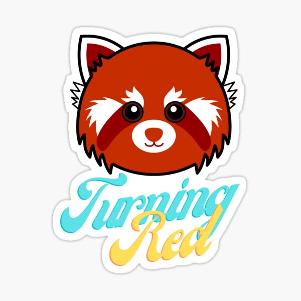 "Panda Turning Red" Sticker by rajnagar1107 Redbubble