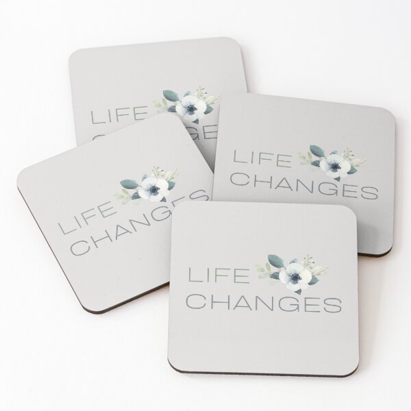 Item preview, Life Changes quote with blue Hellebore designed and sold by Levated.