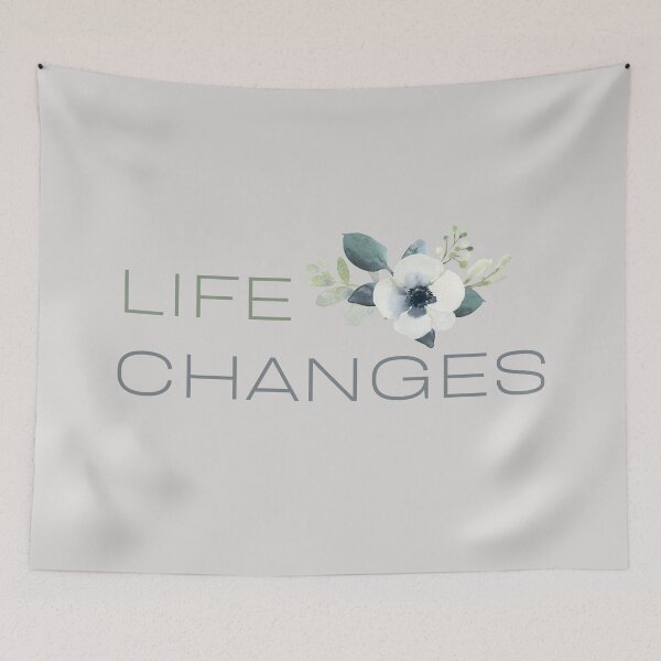 Item preview, Life Changes quote with blue Hellebore designed and sold by Levated.