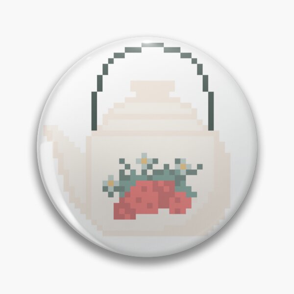 Item preview, Pixel art tea pot cottage gamer core fresas designed and sold by Allison Scianna.