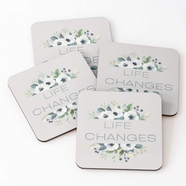 Item preview, Life Changes quote with blue Hellebore designed and sold by Levated.