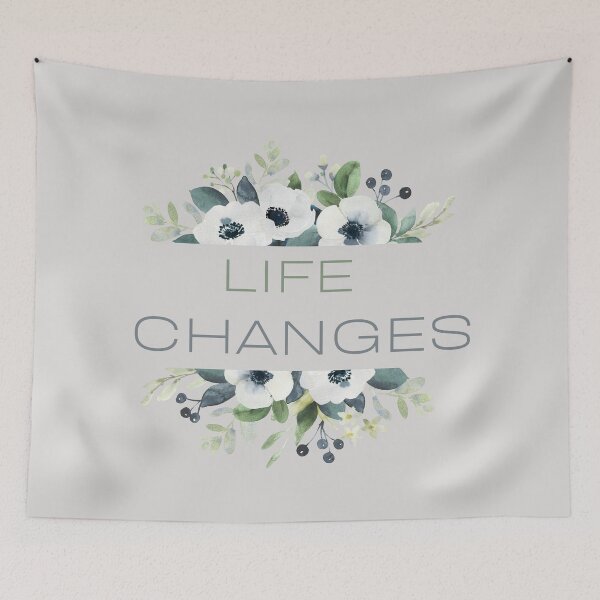 Item preview, Life Changes quote with blue Hellebore designed and sold by Levated.