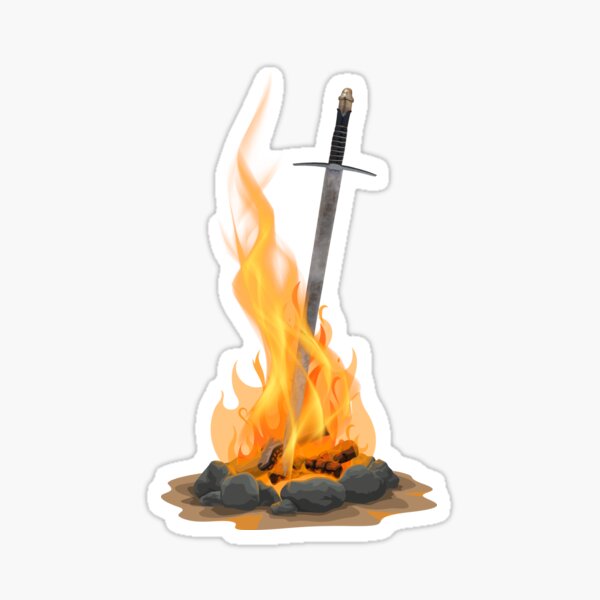 Bonfire with sword Sticker