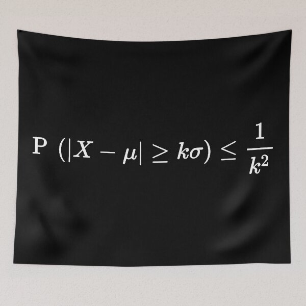 Item preview, Tchebychev inequality of probability theory dark version designed and sold by NoetherSym.