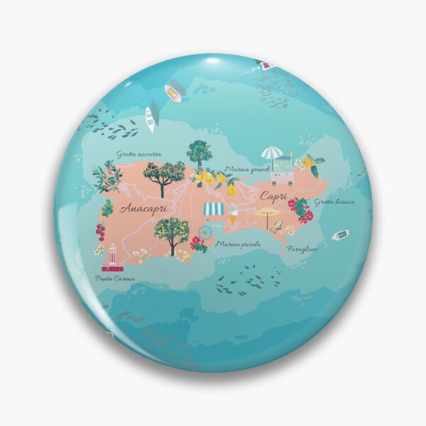 Item preview, Capri Italy sea island map designed and sold by Katarina Roccella.