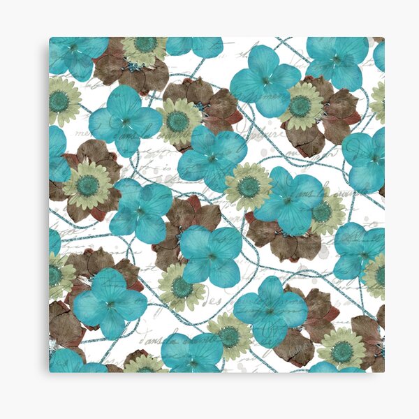 Mathilda - Teal Brown Sage Rustic Canvas Print