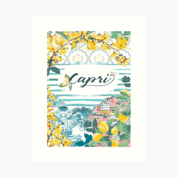 Capri Sprrento, Positano - Italy art poster Art Print