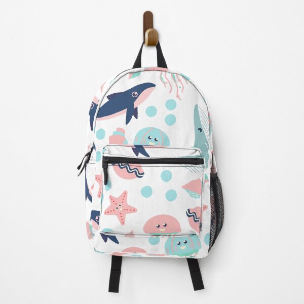 Item preview, Cute Whale and Jellyfish Pattern (pastel blue and pink) designed and sold by Dorina Larsdotter.