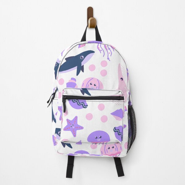 Item preview, Cute Whale and Jellyfish Pattern (pastel purple and pink) designed and sold by Dorina Larsdotter.