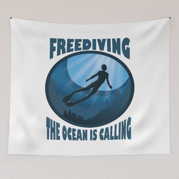 Item preview, Freediving The Ocean Is Calling designed and sold by TheInkElephant.