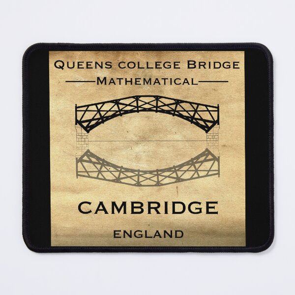 Item preview, Cambridge Queens College Mathematical bridge in Ink with an old paper background designed and sold by Elizabeth-Banks.