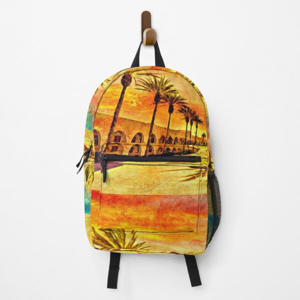 Item preview, Chula Vista city hall and civic center - impasto oil painting designed and sold by NickoPrints.