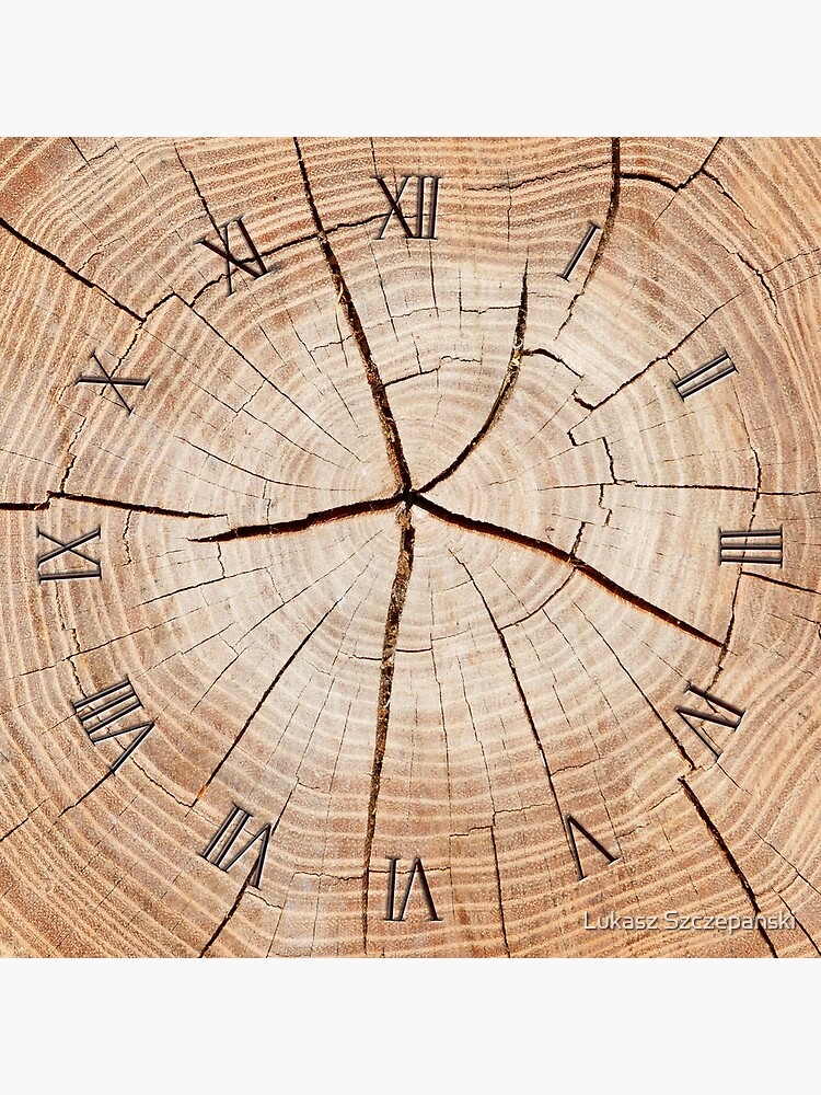 "Tree trunk cut in half clock" Clock by LukeSzczepanski Redbubble