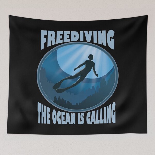 Item preview, Freediving The Ocean Is Calling designed and sold by TheInkElephant.