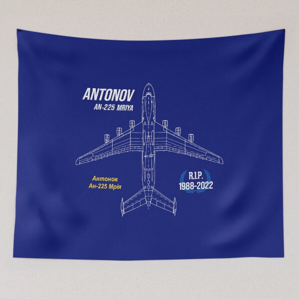 Item preview, AN-225 Antonov Mriya Cargo Plane RIP Poster blue edition designed and sold by angelisart.