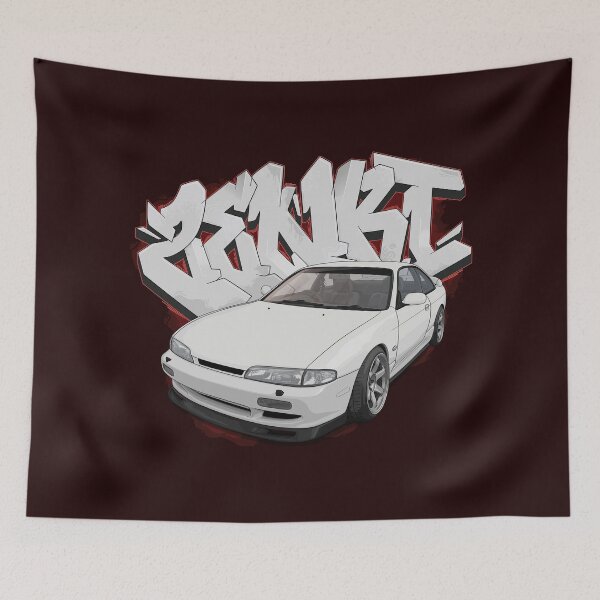 Item preview, S14 Zenki white with graffiti background (240sx 200sx)  designed and sold by ArtyMotive.