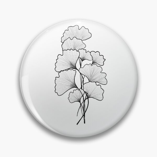 Artikelvorschau, Handgezeichneter Ginkgo biloba-Blatt. Umriss eines Ginkgoblattes. Florale exotische Blattillustration für Ihr Design. entworfen und verkauft von Sunshine2504.