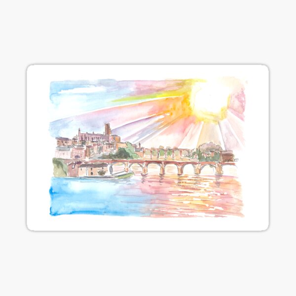 Item preview, Albi Historic Old Town View with River Tam designed and sold by artshop77.