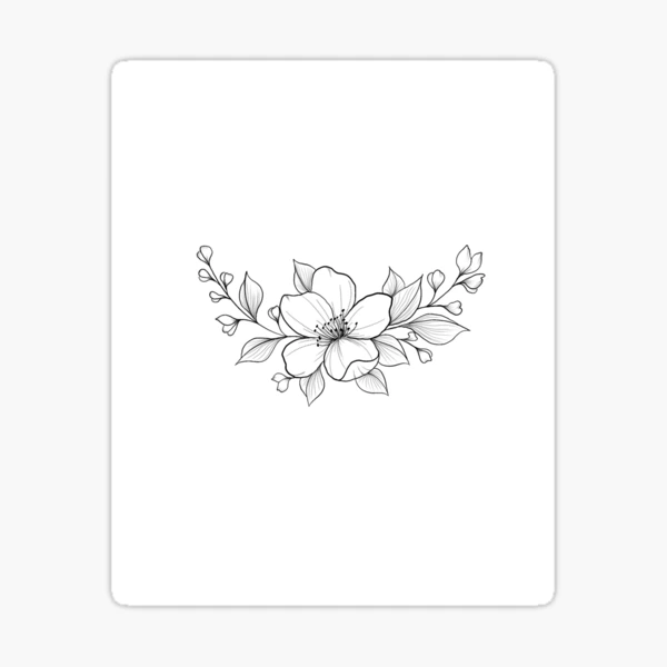 Collection of minimalistic simple floral elements. Graphic sketch.  Fashionable tattoo design. Flowers, grass and leaves. Botanical natural  elements Stock Vector Image & Art - Alamy