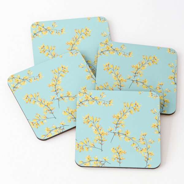 Item preview, Forsythia floral branches watercolor print designed and sold by Katarina Roccella.