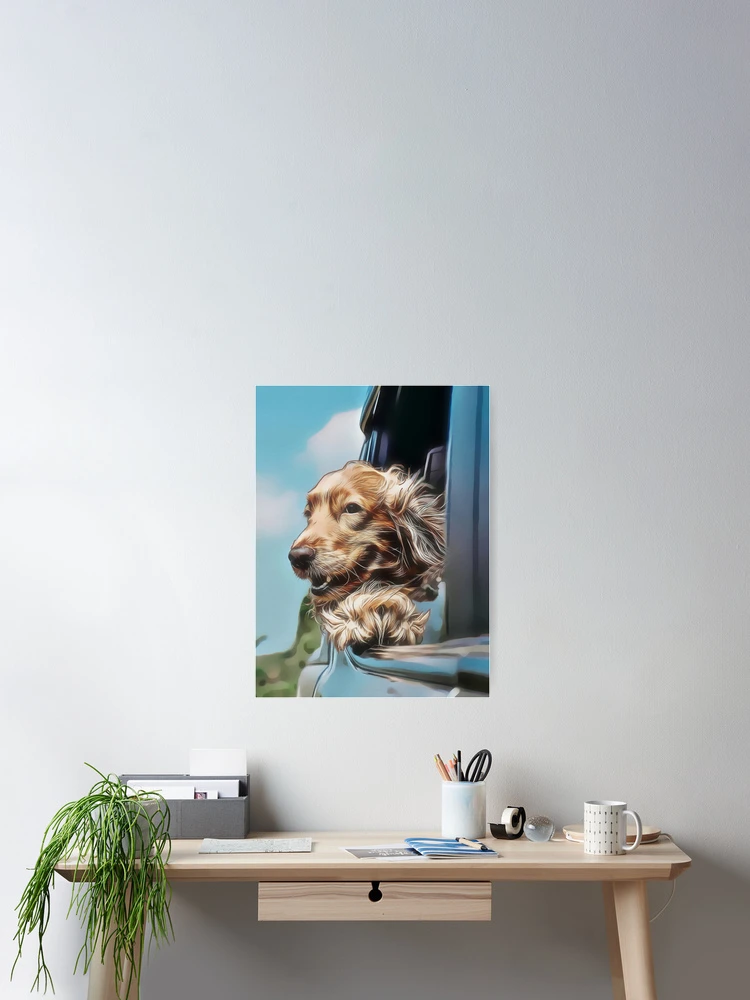 Thumbnail 2 of 3, Poster, Cocker Spaniel Riding In Car designed and sold by NiftyTees.