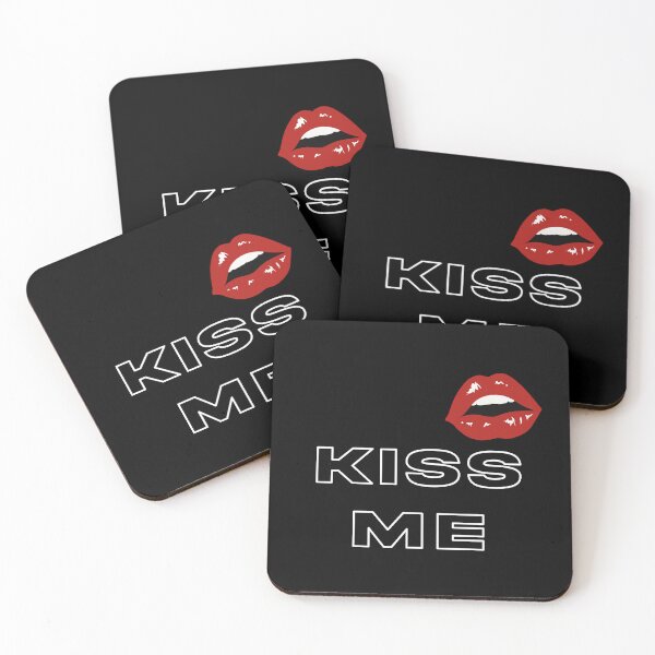 Item preview, KISS ME black text with sexy female lips designed and sold by Martapp.