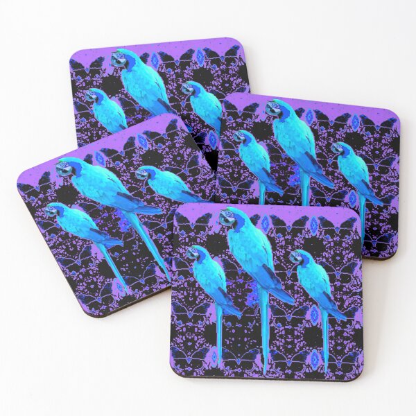 Item preview, BLUE TURQUOISE-MACAW PARROTS PURPLE COLORS ART designed and sold by sharlesart.