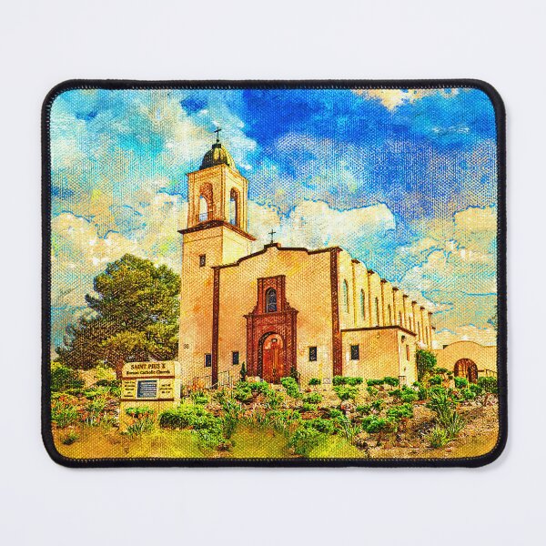 Item preview, Saint Pius X Church in Chula Vista - digital painting designed and sold by NickoPrints.