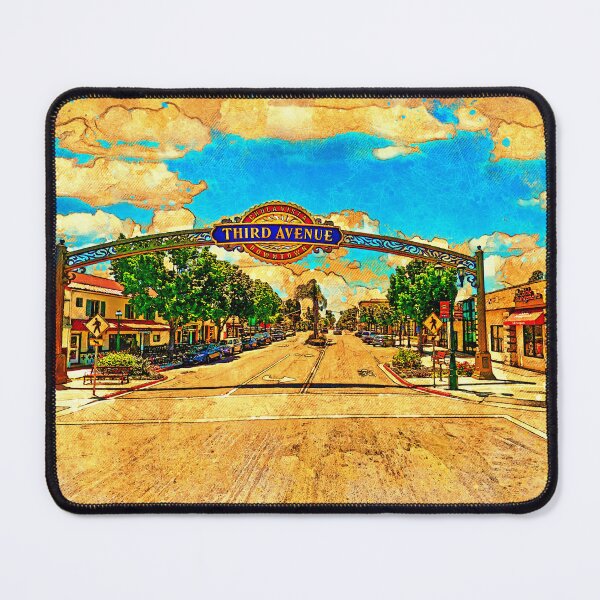 Item preview, Third Avenue sign in downtown Chula Vista seen from the north designed and sold by NickoPrints.