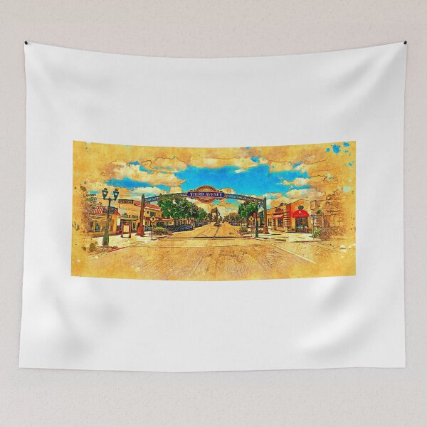 Item preview, Third Avenue sign in downtown Chula Vista seen from the north designed and sold by NickoPrints.