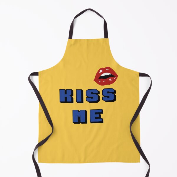 Item preview, KISS ME blue text with sexy female lips designed and sold by Martapp.