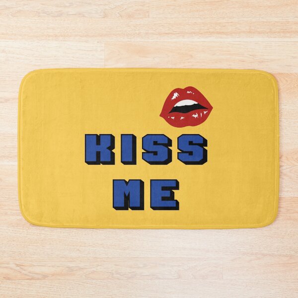 Item preview, KISS ME blue text with sexy female lips designed and sold by Martapp.