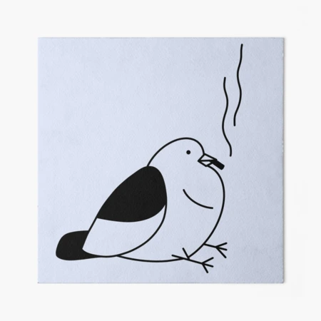 Smoking Pigeon line art