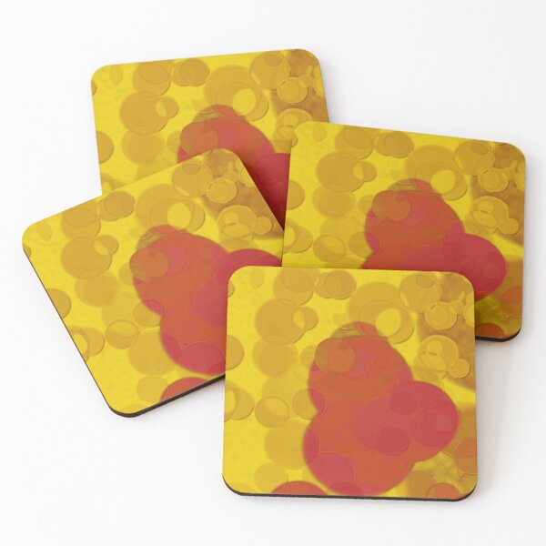 Item preview, Red abstract bubbles on yellow texture designed and sold by Bepslabor.
