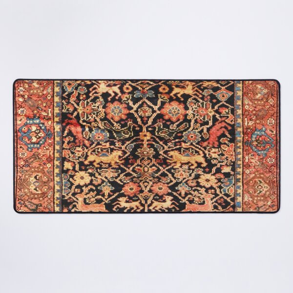 Item preview, Antique Persian Feraghan Vase Rug with Animals Print designed and sold by Vicky Brago-Mitchell®.