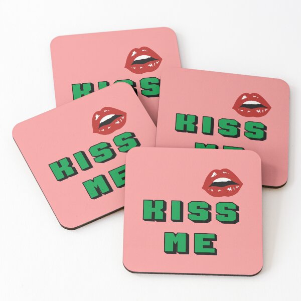 Item preview, KISS ME green text with sexy female lips designed and sold by Martapp.